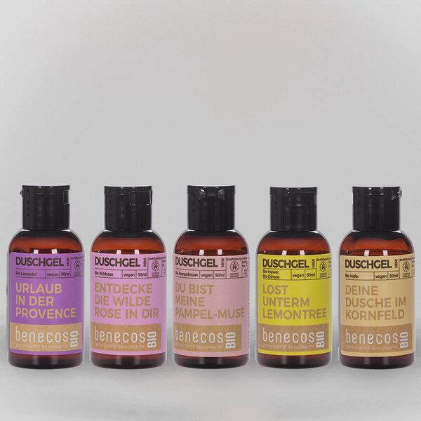benecosBIO - Biokosmetik Geschenkset PARTY UNTER DER DUSCHE 5x50ml Duschgel - vegan von benecos