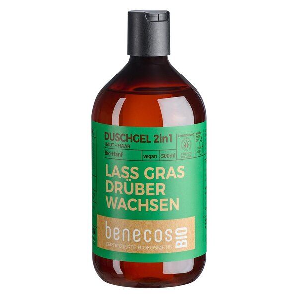 benecosBIO - Duschgel 2in1 BIOHanf Haut&Haar - LASS GRAS DRÜBER WACHSEN von benecos