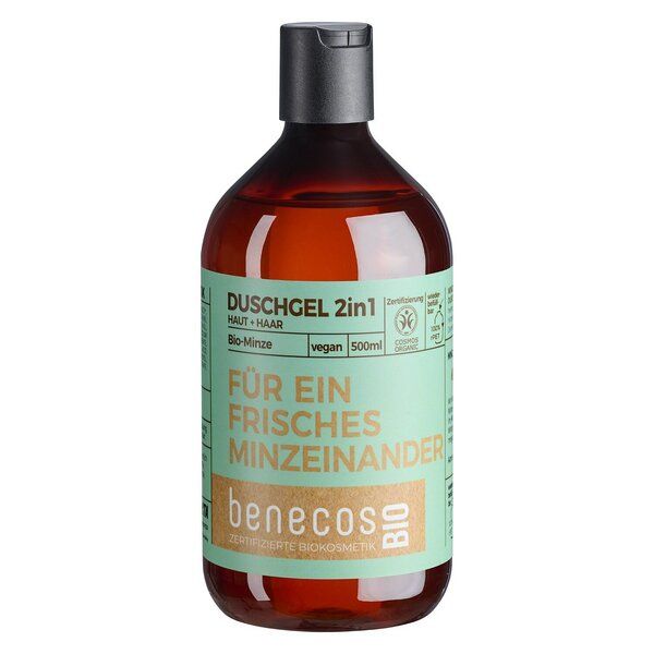 benecosBIO - Duschgel 2in1 BIOMinze Haut&Haar FÜR EIN FRISCHES MINZEINANDER von benecos