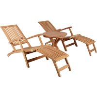 Deckchair Yacht Teak und Tisch Burton Teak-KOMPLETTSET von bene living