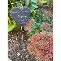 Schieferherz, Grabschmuck, Trauerschmuck Mit Erdspieß, Grabstecker Individueller Gravur, Gedenktafel, Trauergeschenk Schieferherz, Grabschmuck, Trauerschmuck Mit Erdspieß, Grabstecker Individueller Gravur, Gedenktafel, Trauergeschenk von benolitoarts