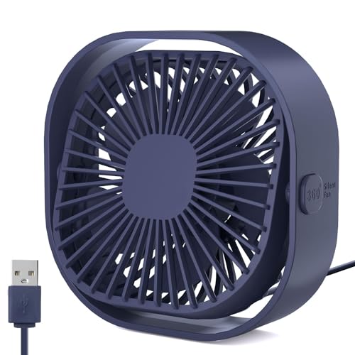 benpen USB Tischventilator Leise Klein,360° Mini Ventilator Grow,Small Table Fan Mit 3 Stufe,BüRo Ventilator,keiner USB Lüfter pflanzen ventilator Schreibtisch Schlafzimmer Zuhause im Freien PC von benpen