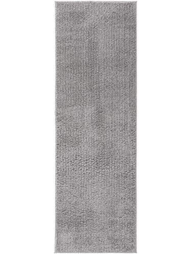 benuta ESSENTIALS Teppich, Polyester, Grau, 80x240 cm von benuta ESSENTIALS