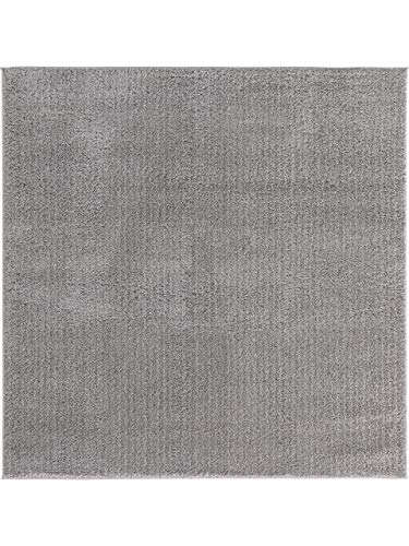 benuta Essentials Hochflor Shaggyteppich Soda Grau 160x160 cm - Langflor Teppich für Wohnzimmer von benuta