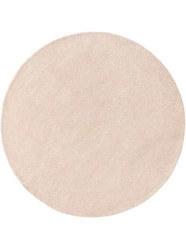 benuta NATURALS Teppich, Wolle, Cream, ø 100 cm rund von benuta