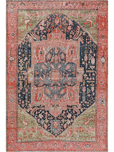 Benuta Flachgewebeteppich Stay Pink 75x165 cm - Vintage Teppich im Used-Look von benuta