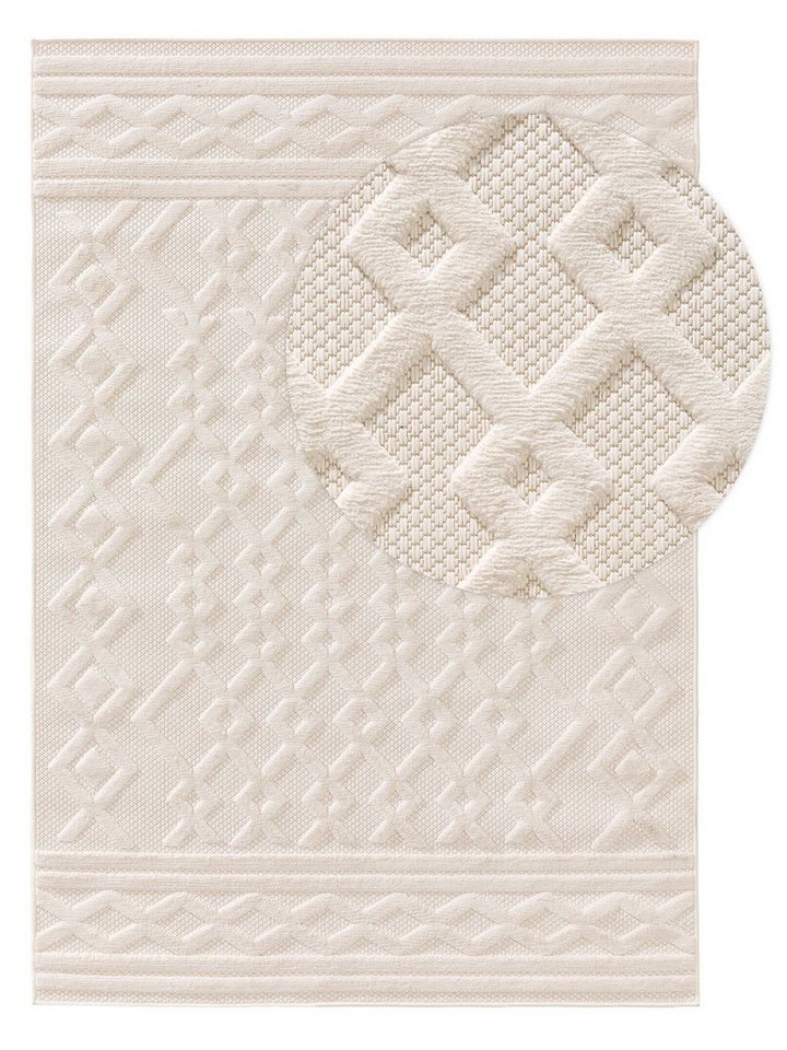 benuta Outdoorteppich Bonte, rechteckig, Höhe: 5 mm, Kunstfaser, Berber, Ethno-Style, Wohnzimmer von benuta