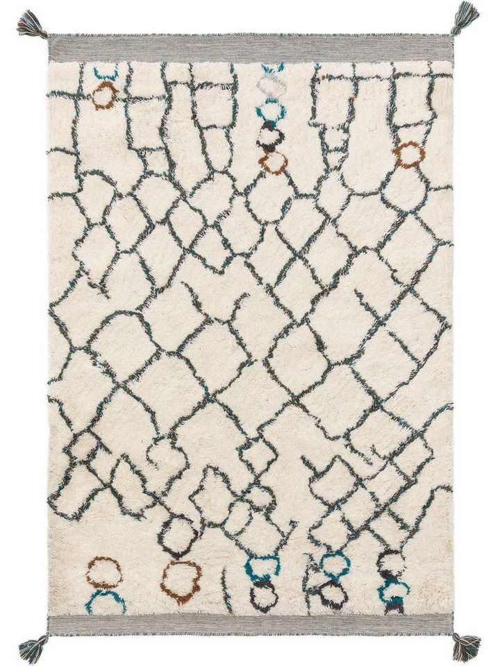 Wollteppich Floki, benuta, rechteckig, Höhe: 21 mm, Kunstfaser, Berber, Ethno-Style, Wohnzimmer von benuta