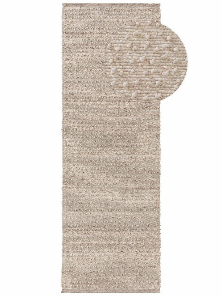 Wollteppich Lana, benuta, rechteckig, Höhe: 5 mm, Kunstfaser, Berber, Ethno-Style, Wohnzimmer von benuta