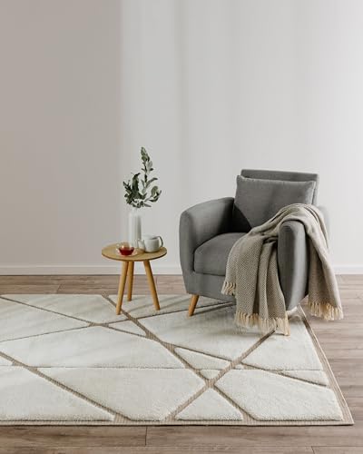 benuta Basic Teppich Elvy - Creme 200x300 cm - Abstrakter weicher Relief Wohnzimmerteppich - Leicht zu Reinigen - Strapazierfähig - Für Fußbodenheizung Geeignet benuta Basic Teppich Elvy - Creme 200x300 cm - Abstrakter weicher Relief Wohnzimmerteppich - Leicht zu Reinigen - Strapazierfähig - Für Fußbodenheizung Geeignet von benuta