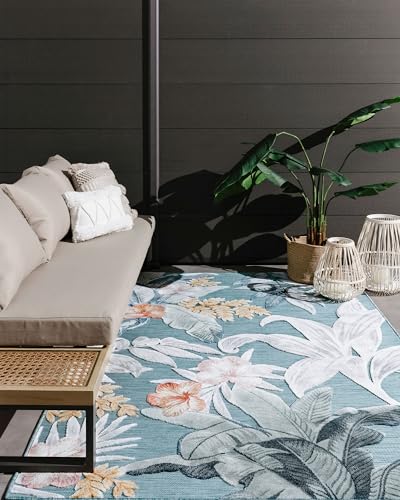 benuta Basic Teppich Flora - Kunstfaser - Outdoor geeignet - Rechteckig & im Style: Botanicals & Florals - Pflegeleicht für Wohnzimmer Schlafzimmer, Multicolor B4, 320 x420 cm von benuta