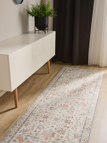 benuta Basic Waschbarer Teppich George - Multicolor/Beige 80x240 cm - Kunstfaser - Läufer & im Style: Vintage, Elegant, Retro - Pflegeleicht für Wohnzimmer Schlafzimmer Flur Terrasse Balkon benuta Basic Waschbarer Teppich George - Multicolor/Beige 80x240 cm - Kunstfaser - Läufer & im Style: Vintage, Elegant, Retro - Pflegeleicht für Wohnzimmer Schlafzimmer Flur Terrasse Balkon von benuta
