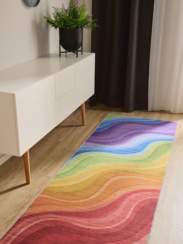 benuta Basic Waschbarer Teppich George - Multicolor/Lila 80x240 cm - Kunstfaser - Läufer & im Style: Abstrakt - Pflegeleicht für Wohnzimmer Schlafzimmer Flur Terrasse Balkon benuta Basic Waschbarer Teppich George - Multicolor/Lila 80x240 cm - Kunstfaser - Läufer & im Style: Abstrakt - Pflegeleicht für Wohnzimmer Schlafzimmer Flur Terrasse Balkon von benuta