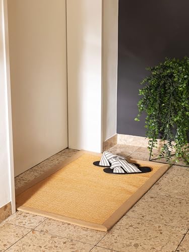 benuta Nest Fußmatte Sana - 100% Sisal - Rechteckig & im Style: Bordüre, Uni, Natural Living - Pflegeleicht für Wohnzimmer Schlafzimmer Flur Terrasse Balkon, Beige, 40x60 cm von benuta