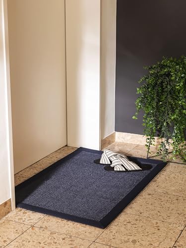 benuta Nest Fußmatte Sana - 100% Sisal - Rechteckig & im Style: Bordüre, Uni, Natural Living - Pflegeleicht für Wohnzimmer Schlafzimmer Flur Terrasse Balkon, Blau, 40x60 cm von benuta