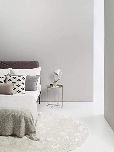benuta Nest Hochflorteppich Whisper - Kunstfaser - Rund & im Style: Uni, Elegant - Pflegeleicht für Wohnzimmer Schlafzimmer, Weiß, ø 160 cm rund von benuta