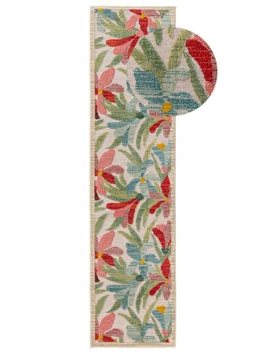 benuta Nest In- & Outdoor Teppich Noelia - Multicolor 80x300 cm - Strapazierfähig & Pflegeleicht - Rechteckig für Balkon, Terrasse, Garten - Küchenteppich & Wohnzimmerteppich - Abstrakt, Geometrisch von benuta