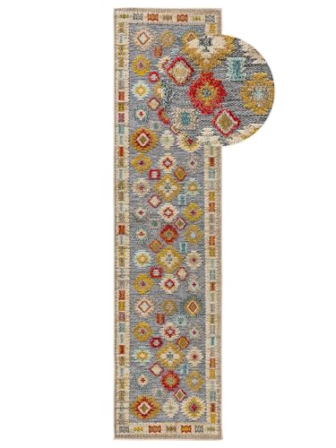benuta Nest In- & Outdoor Teppich Noelia - Multicolor 80x300 cm - Strapazierfähig & Pflegeleicht - Rechteckig für Balkon, Terrasse, Garten - Küchenteppich & Wohnzimmerteppich - Abstrakt, Geometrisch von benuta