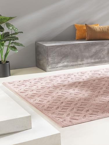 benuta Nest Teppich Bonte - Kunstfaser - Outdoor geeignet - Rechteckig - Pflegeleicht für Esszimmer Küche Outdoor/Terrasse, Rosa, 160x230 cm von benuta