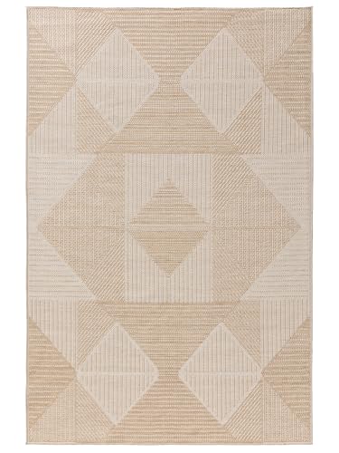 benuta Nest Teppich Bronco - Creme 80x150 cm - Kunstfaser - Outdoor geeignet - Rechteckig & im Style: Geometrisch, Minimalistisch - Pflegeleicht für Wohnzimmer Schlafzimmer von benuta