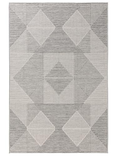 benuta Nest Teppich Bronco - Grau 80x150 cm - Kunstfaser - Outdoor geeignet - Rechteckig & im Style: Geometrisch, Minimalistisch - Pflegeleicht für Wohnzimmer Schlafzimmer von benuta