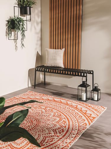 benuta Nest Teppich Cleo - Kunstfaser - Outdoor geeignet - Rechteckig & im Style: , Ethno-Style, Orient Style - Pflegeleicht für Wohnzimmer Schlafzimmer | Orange | 120x170 cm von benuta