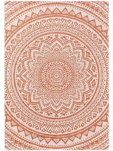 benuta Nest Teppich Cleo - Kunstfaser - Outdoor geeignet - Rechteckig & im Style: , Ethno-Style, Orient Style - Pflegeleicht für Wohnzimmer Schlafzimmer | Orange | 120x170 cm von benuta