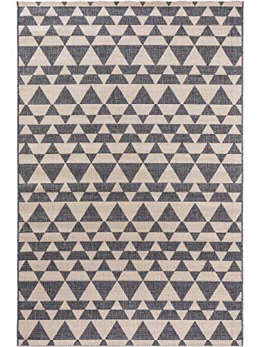 benuta PLUS Teppich, Polypropylen, Beige/Blau, 133 x 190 cm von benuta