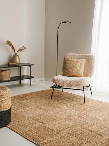 benuta Jute Teppich Jutta Natur - 80 x 150 cm - Handgewebter Wohnzimmerteppich - Natürliches Design - Für Fußbodenheizung geeignet von benuta
