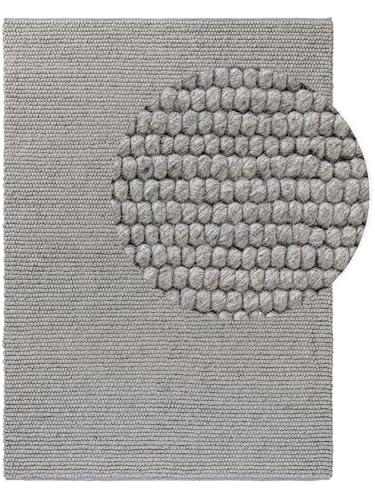 benuta Pure Wollteppich Beads - Wolle handgewebt - Rechteckig & im Style: Uni, Natural Living - Pflegeleicht für Wohnzimmer Schlafzimmer | Grau | 160x230 cm von benuta