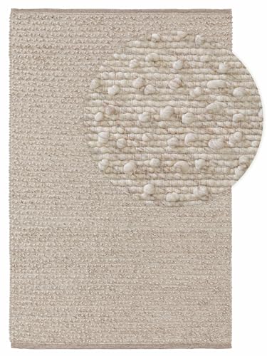 benuta Pure Wollteppich Lana - Wolle handgewebt - Rechteckig & im Style: Uni, Hygge & Cozy, Minimalistisch, Natural - Pflegeleicht für Wohnzimmer Schlafzimmer | Beige | 120x170 cm von benuta