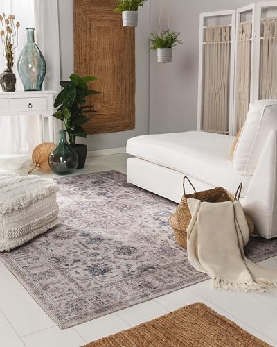 benuta Pop Teppich Laury - Beige 80x150 cm - Kunstfaser - Rechteckig & im Style: Vintage - Pflegeleicht für Wohnzimmer Schlafzimmer von benuta