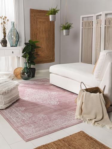 benuta pop Teppich Laury - Kunstfaser - Rechteckig & im Style: Vintage - Pflegeleicht für Wohnzimmer Schlafzimmer, Rosa, 120x170 cm von benuta