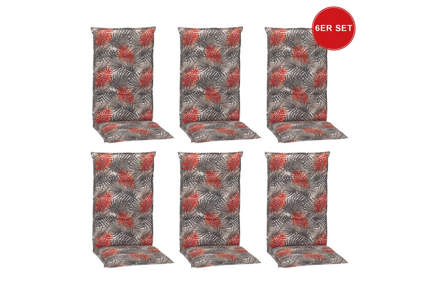 beo Polsterauflage Saumauflage Hochlehner Barcelona im Set, (Set), Gartenstuhlauflage, Sitzauflage, Sitzkissen Outdoor, 118x50x6 cm von beo