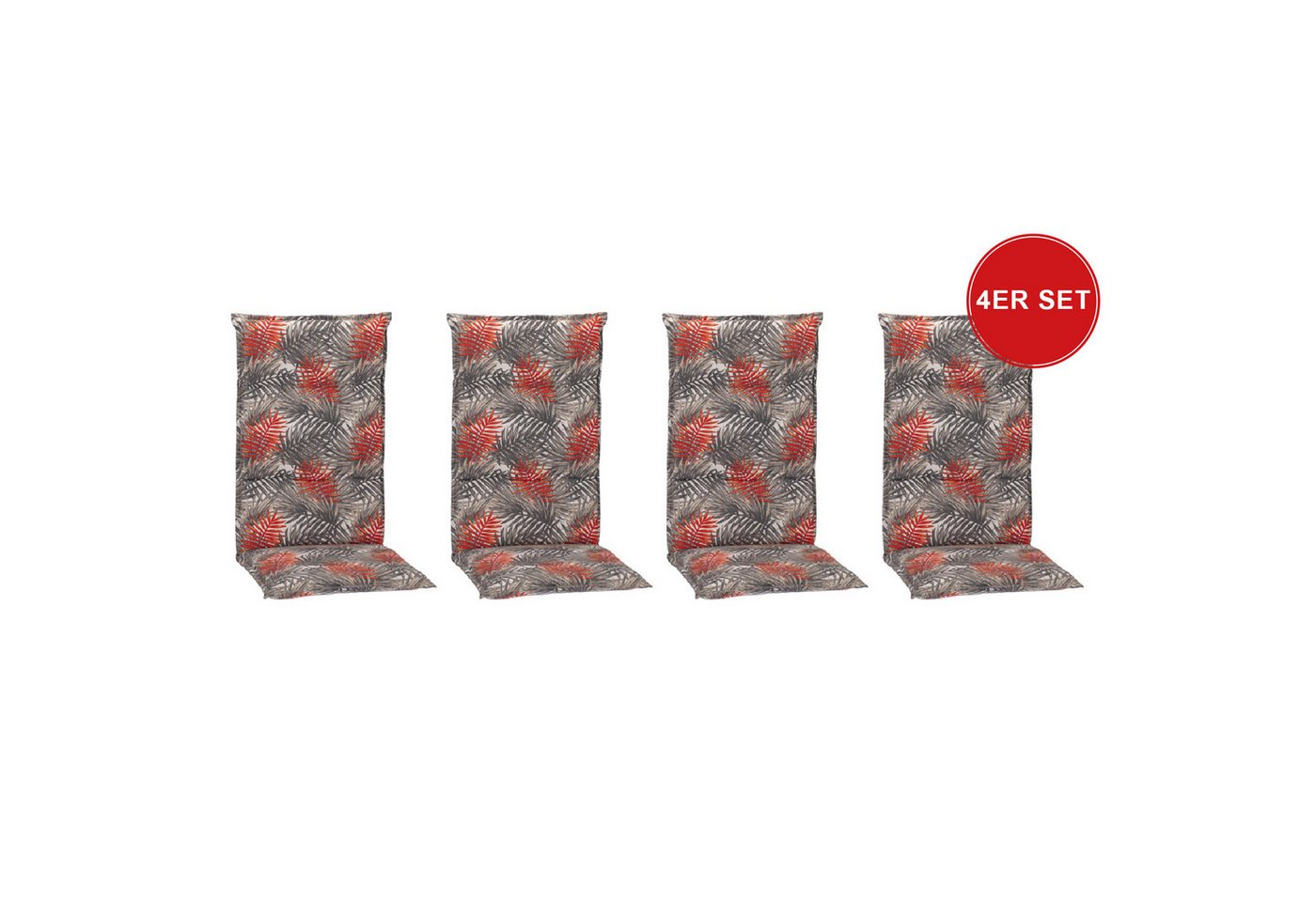 beo Polsterauflage Saumauflage Hochlehner Barcelona im Set, (Set), Gartenstuhlauflage, Sitzauflage, Sitzkissen Outdoor, 118x50x6 cm von beo