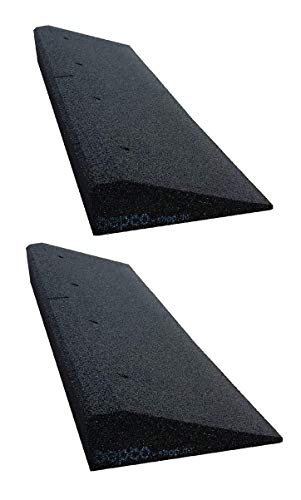 bepco Bordsteinkanten-Rampe 2er Set (2 Stück) LxBxH: 100 x 25 x 5 cm aus Gummi (schwarz) Auffahrrampe,Türschwellenrampe, mit eingelagerten Unterlegscheiben zur Befestigung von bepco
