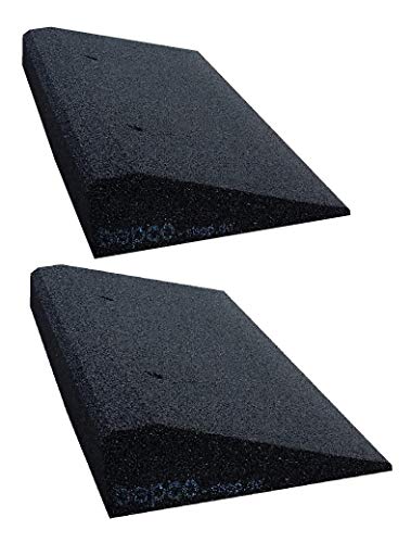bepco Bordsteinkanten-Rampe-Set (2 Stück) LxBxH: 50 x 25 x 8 cm aus Gummi (schwarz) Auffahrrampe,Türschwellenrampe, mit eingelagerten Unterlegscheiben zur Befestigung von bepco