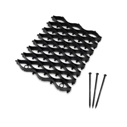 bepco Flexgitter - 10er Set (40 x 30cm) – Rasengitter, Mähgitter – Flexible & robuste Bodenverstärkung, Mähroboter-geeignet, mit Erdanker, 100% recycelter Kunststoff, für den Garten & Wege (10) von bepco