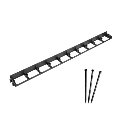 bepco Rasenkante - Pflasterkante 10er Set (LxH: 100 x 4,5 cm) - Flexible & Robustes Gartenabgrenzung für Rasen, Beet und Pflaster aus recyceltem Kunststoff, mit 30x Kunststoff-Erdanker von bepco