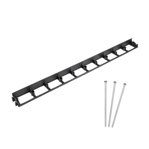 bepco Rasenkante - Pflasterkante 10er Set (LxH: 100 x 4,5 cm) - Flexible & Robustes Gartenabgrenzung für Rasen, Beet und Pflaster aus recyceltem Kunststoff, mit 30x Stahl-Erdanker (verzinkt) von bepco