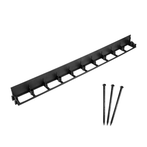 bepco Rasenkante - Pflasterkante 10er Set (LxH: 100 x 7,9 cm) - Flexible & Robustes Gartenabgrenzung für Rasen, Beet und Pflaster aus recyceltem Kunststoff, mit 30x Kunststoff-Erdanker von bepco