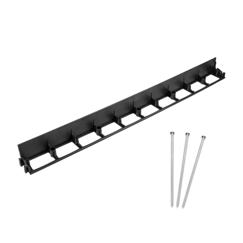 bepco Rasenkante - Pflasterkante 10er Set (LxH: 100 x 7,9 cm) - Flexible & Robustes Gartenabgrenzung für Rasen, Beet und Pflaster aus recyceltem Kunststoff, mit 30x Stahl-Erdanker (verzinkt) von bepco
