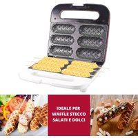 Beper P101CUD100 Waffeleisen für Waffel am Spiess in rot antihaftbeschichtet für 6 Waffeln von beper