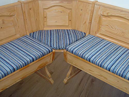 bequemer-sitzen Eckbank-Auflagen, Landhaus, Fleckerlteppich blau 120 cm von bequemer-sitzen