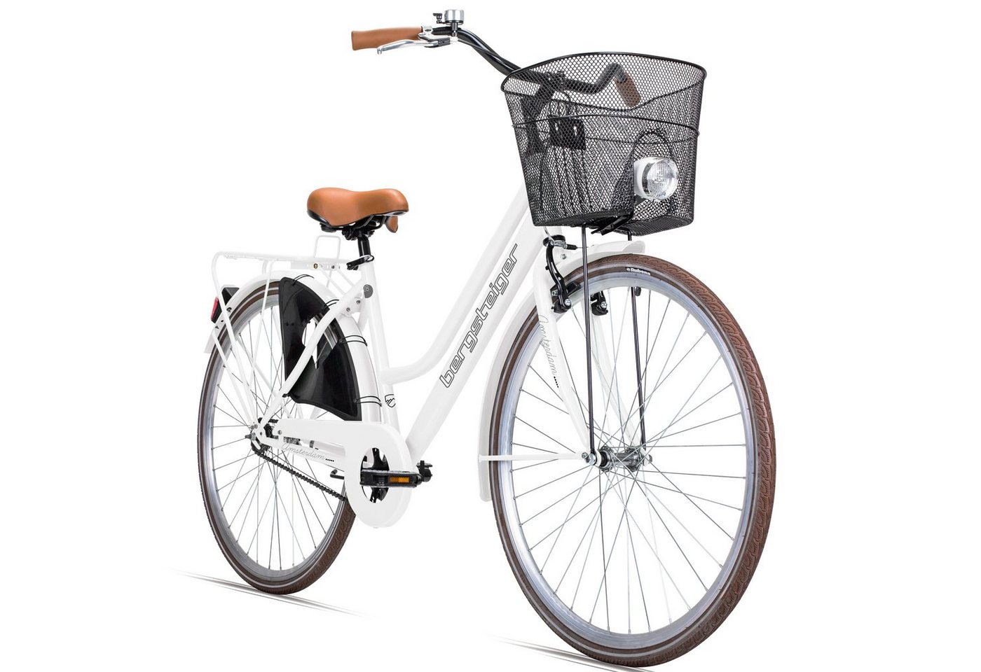 bergsteiger Cityrad Amsterdam 26, 28 Zoll Damenfahrrad, ab 150 cm, Korb, 1 Gang von bergsteiger