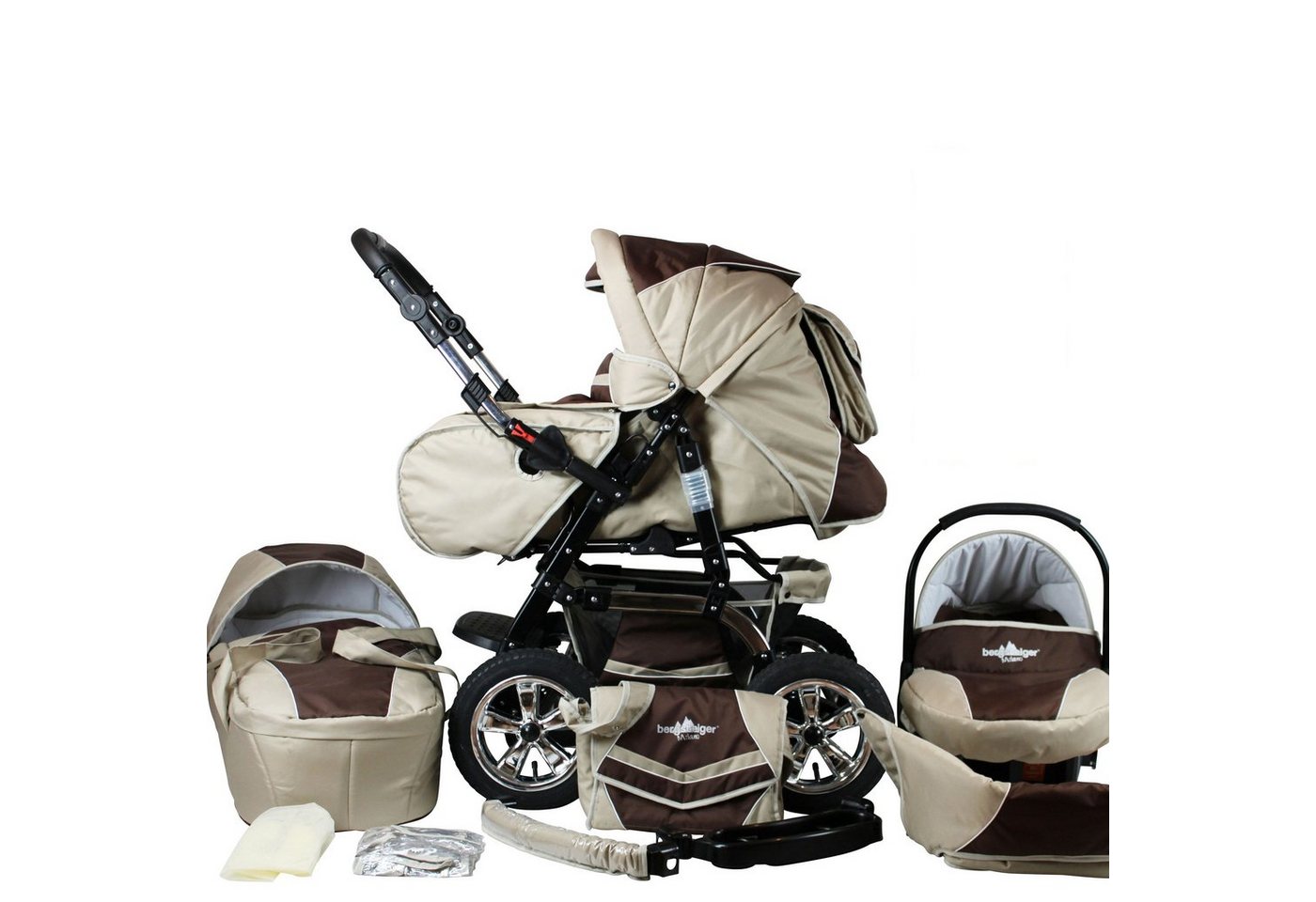 bergsteiger Kombi-Kinderwagen Milano, (10-tlg) von bergsteiger