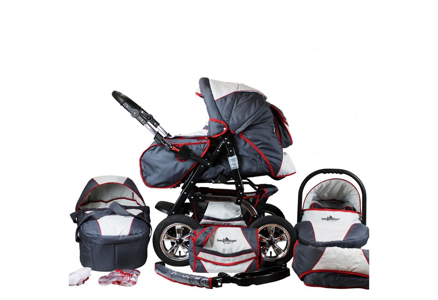 bergsteiger Kombi-Kinderwagen Milano, (10-tlg) von bergsteiger