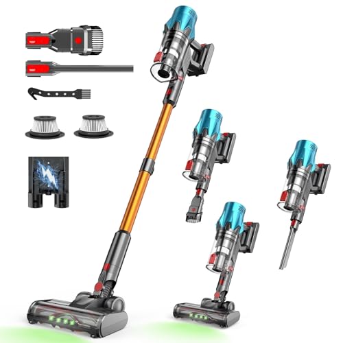 oryzom Ultra-starker Akku-Staubsauger mit automatischer Stauberkennung/Bis zu 40 Minuten Laufzeit/Beutelloser Staubsauger für Teppiche, Hartböden & Tierhaare 550W -Blau oryzom Ultra-starker Akku-Staubsauger mit automatischer Stauberkennung/Bis zu 40 Minuten Laufzeit/Beutelloser Staubsauger für Teppiche, Hartböden & Tierhaare 550W -Blau von bergxperten