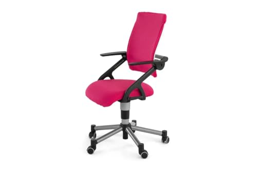 Creo Ergonomischer Schreibtischstuhl mit Lendenwirbelstütze | Höhenverstellbar Drehstuhl mit Atmungsaktiver Rückenlehne für das Büro Arbeitszimmer | Arbeitsstuhl Rollstuhl (Fuchsie / Fuchsie) von berrakcreo