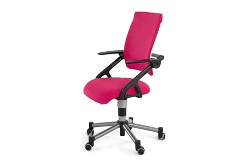 Creo Ergonomischer Schreibtischstuhl mit Lendenwirbelstütze | Höhenverstellbar Drehstuhl mit Atmungsaktiver Rückenlehne für das Büro Arbeitszimmer | Arbeitsstuhl Rollstuhl (Fuchsie / Fuchsie) von berrakcreo